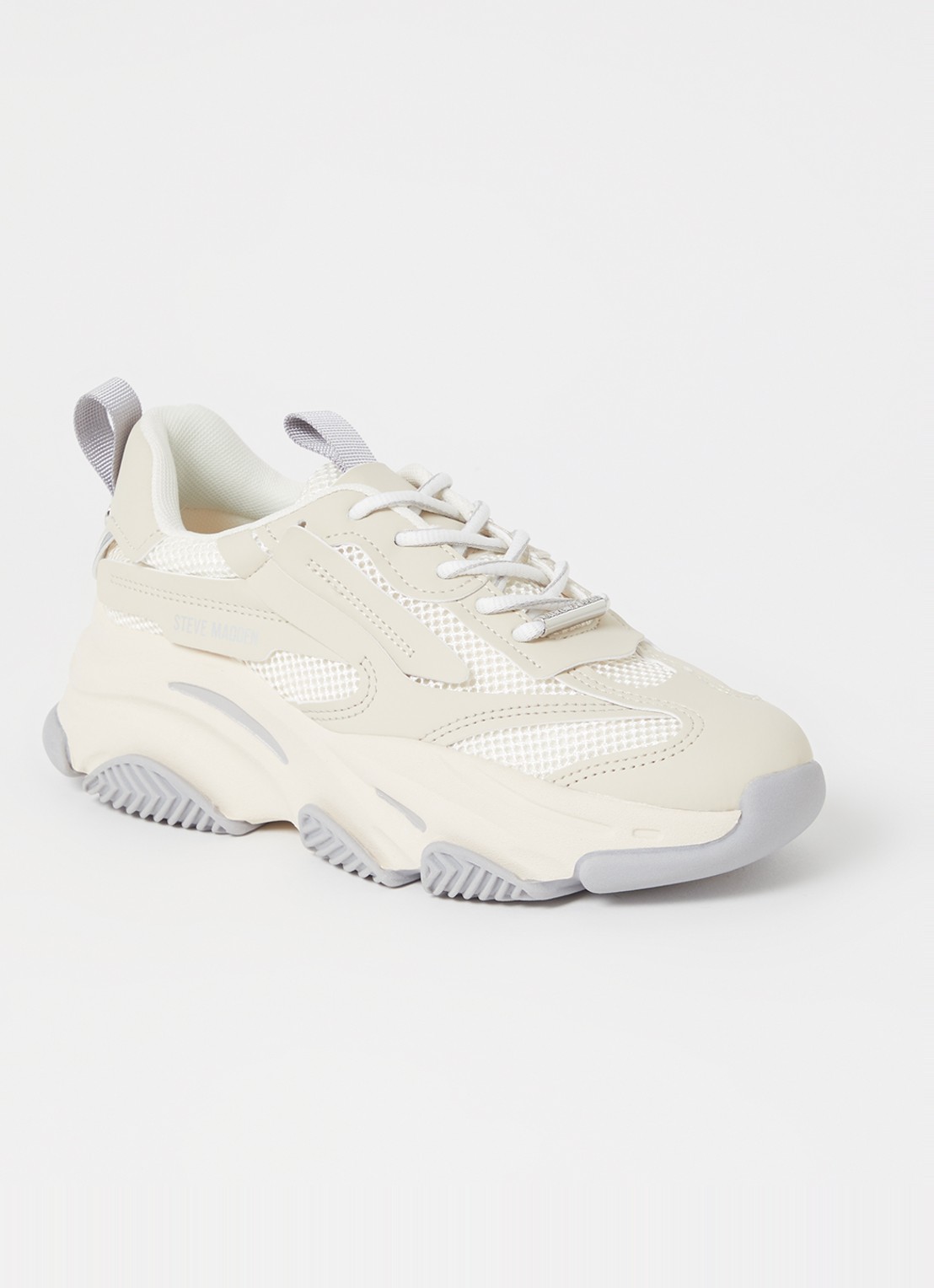Steve Madden Possession-E sneaker met mesh detail  - voorkant 5 ivoor