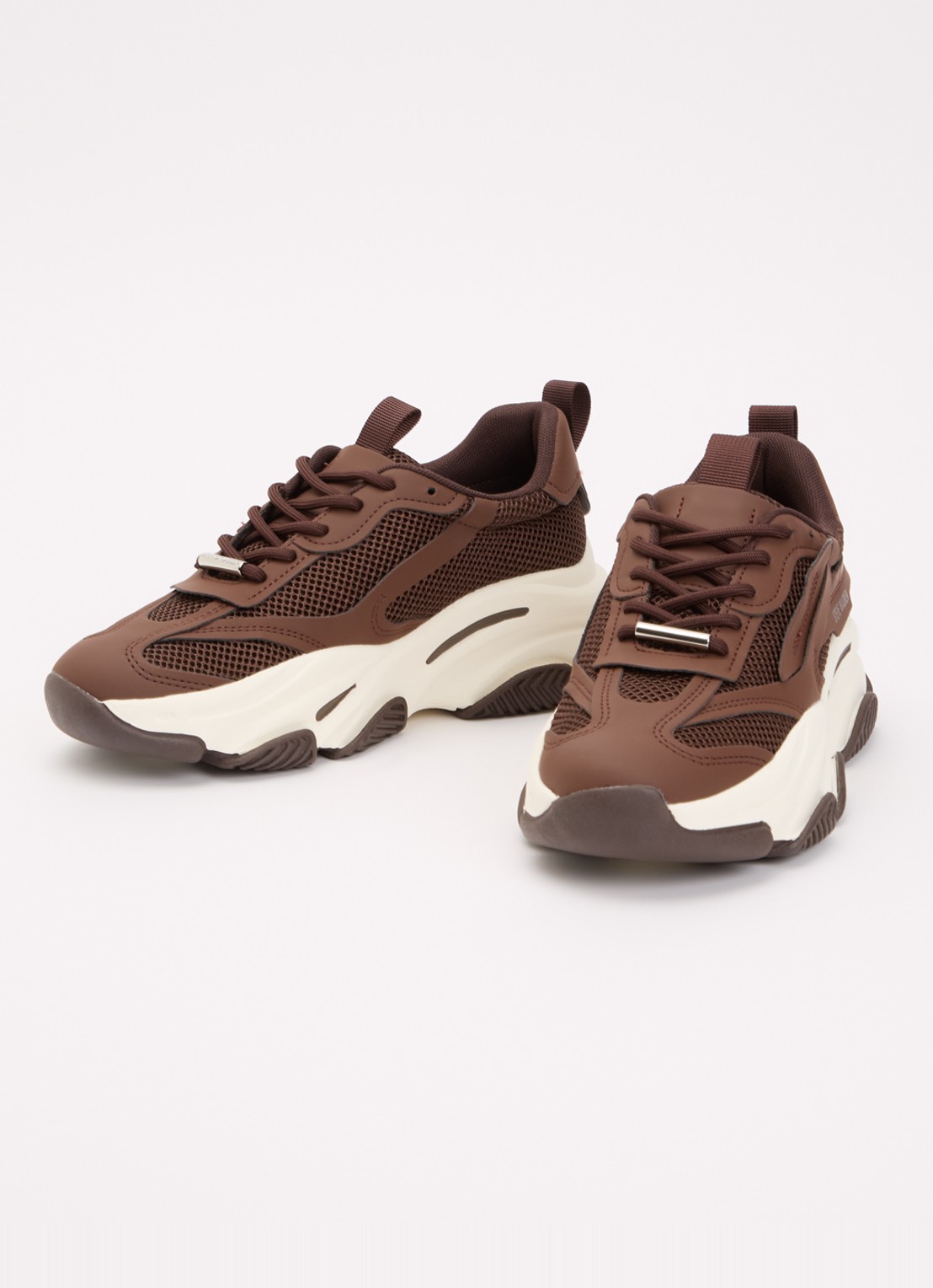 Steve Madden Possession-E sneaker met mesh details - detail bruin
