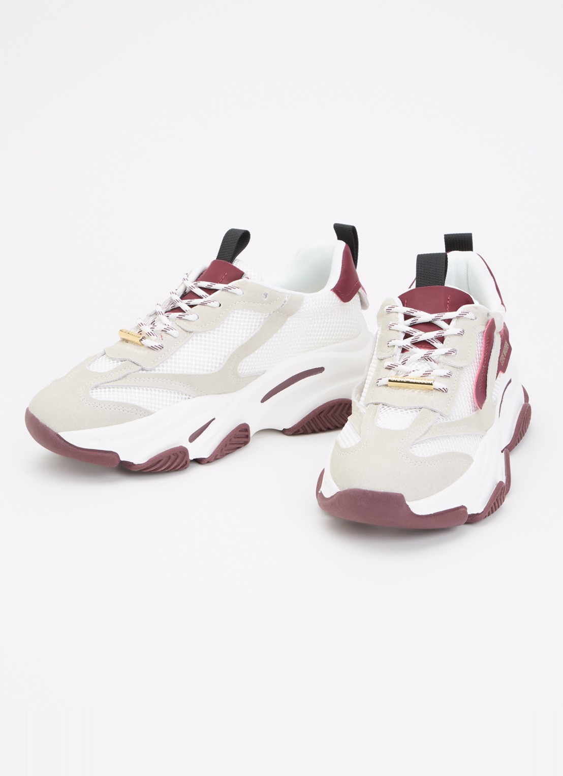Steve Madden Possession-E sneaker met suède details - detail 3 bordeauxrood