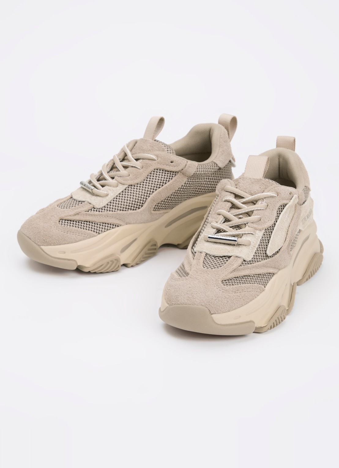 Steve Madden Possession-E sneaker met suède details - detail 3 taupe