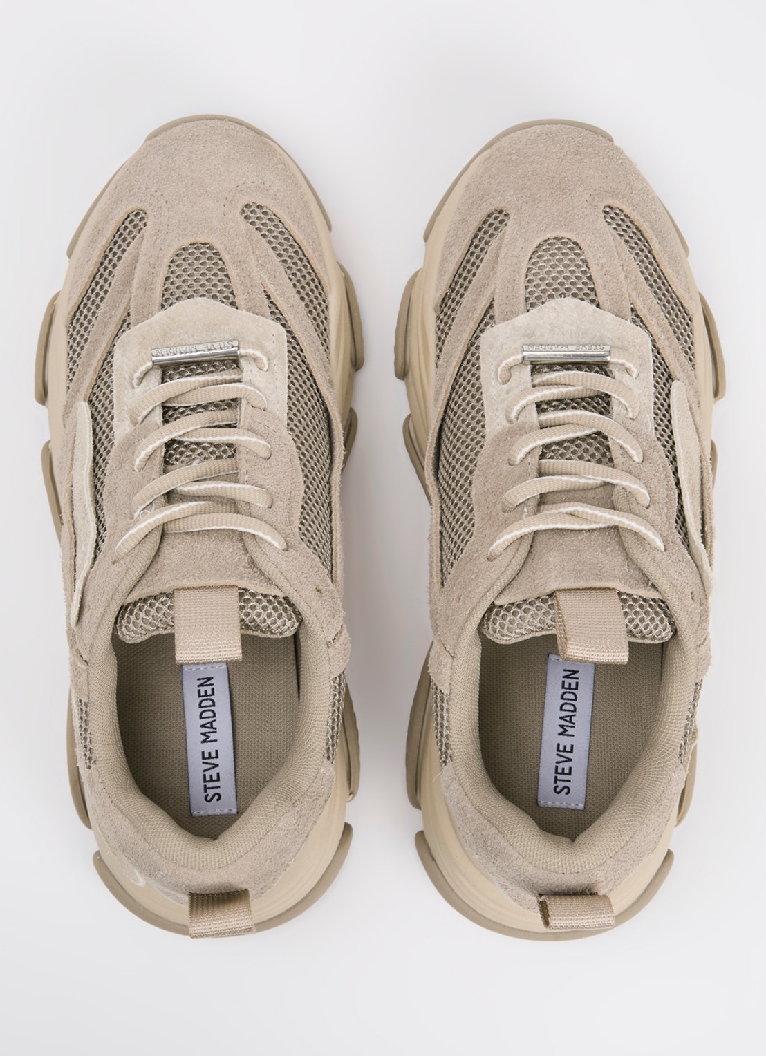 Steve Madden Possession-E sneaker met suède details - detail 4 taupe
