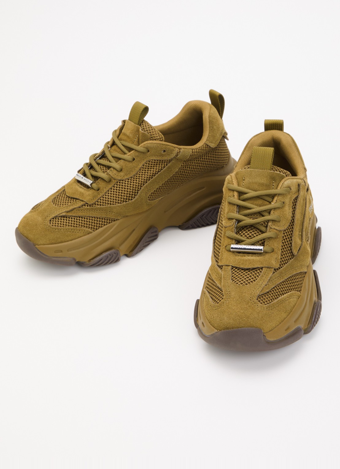Steve Madden Possession-E sneaker met suède details - detail 2 khaki
