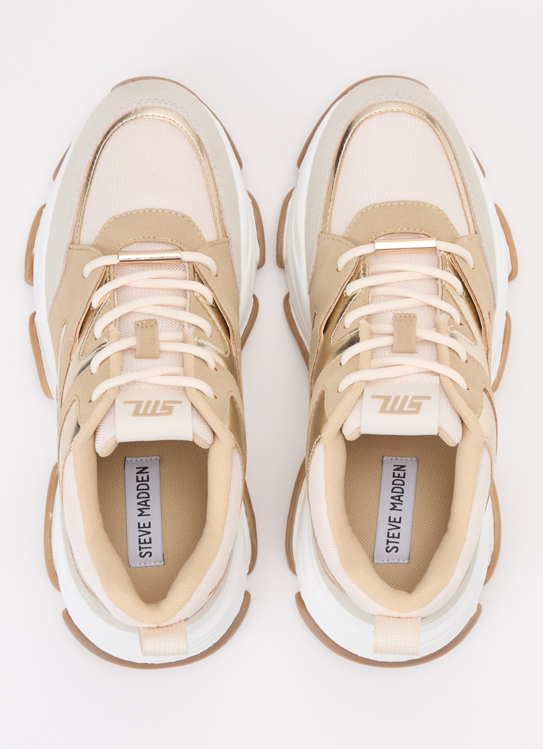 Steve Madden Progressive sneaker met details van mesh - detail 2 beige