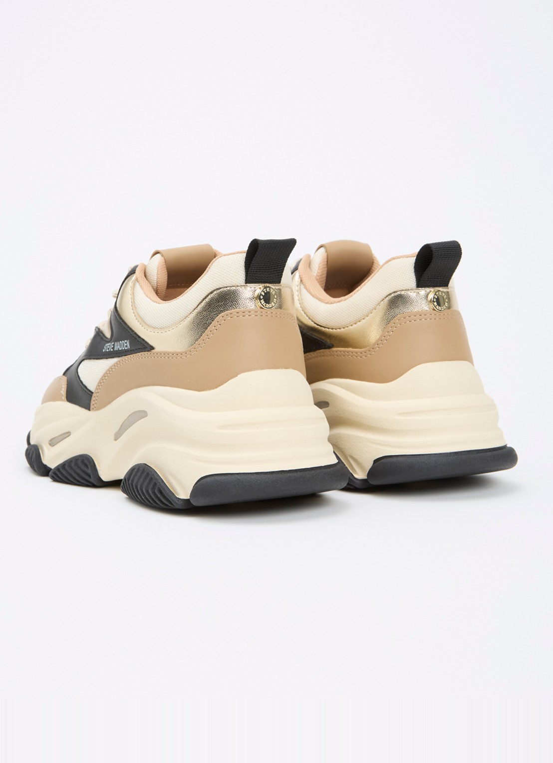 Steve Madden Progressive sneaker met metallic finish - achterkant camel