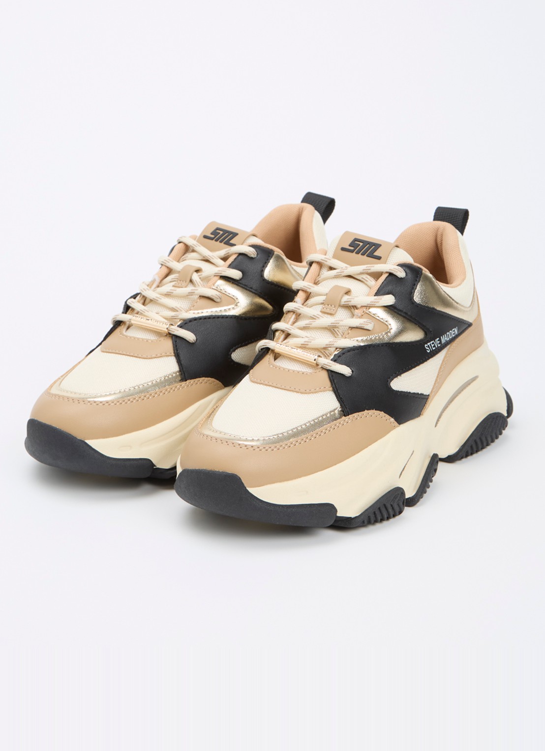 Steve Madden Progressive sneaker met metallic finish - detail 2 camel