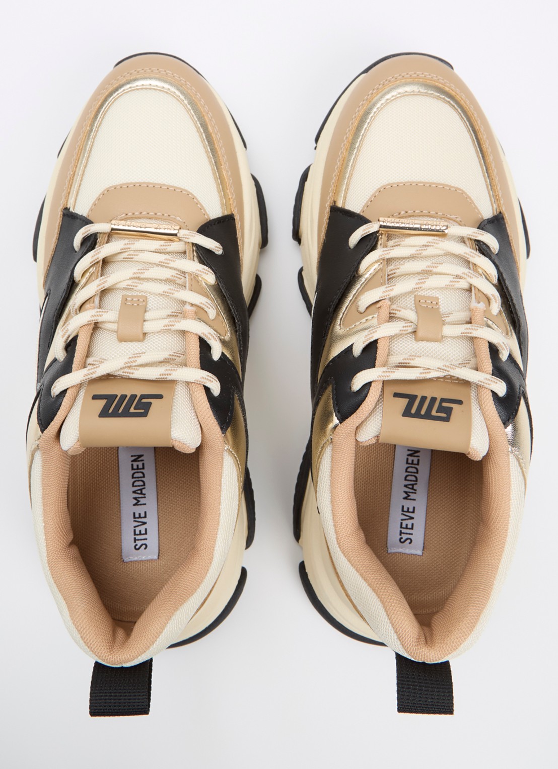Steve Madden Progressive sneaker met metallic finish - detail 3 camel