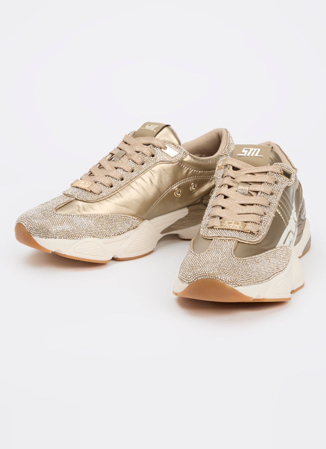 Steve Madden Setback-R sneaker met strass - detail 4 goud
