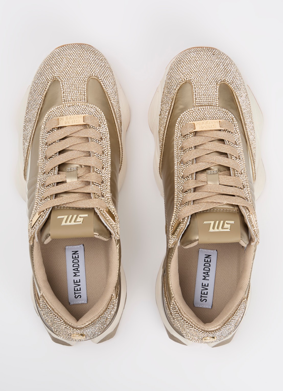 Steve Madden Setback-R sneaker met strass - detail 5 goud