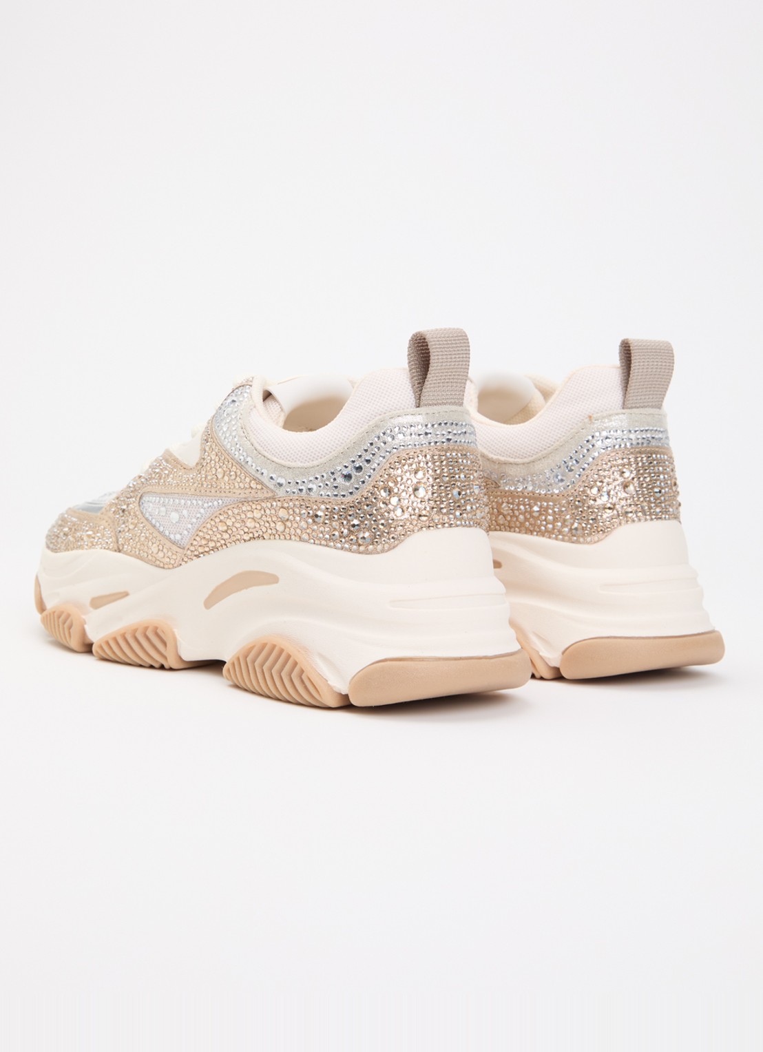 Steve Madden Sneaker met metallic details en strass - achterkant oudroze