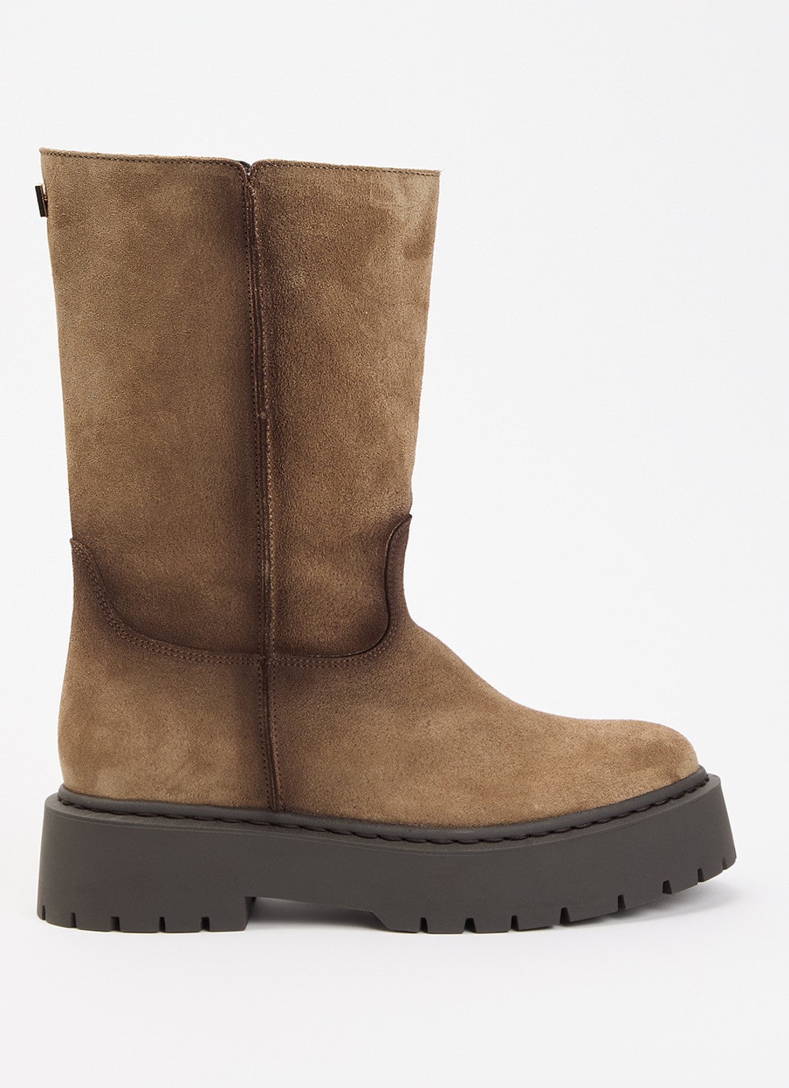 Steve Madden Soleil laars van suède - voorkant 3 beige