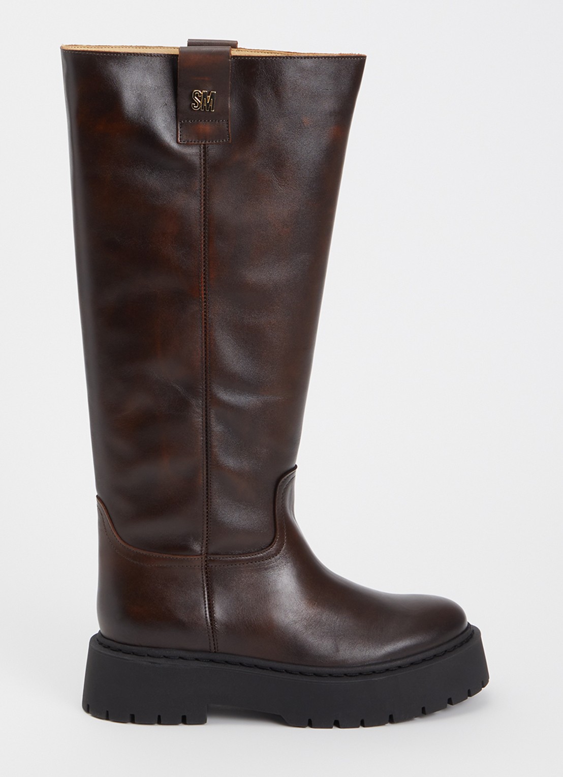 Steve Madden Sonar laars van leer - voorkant bruin