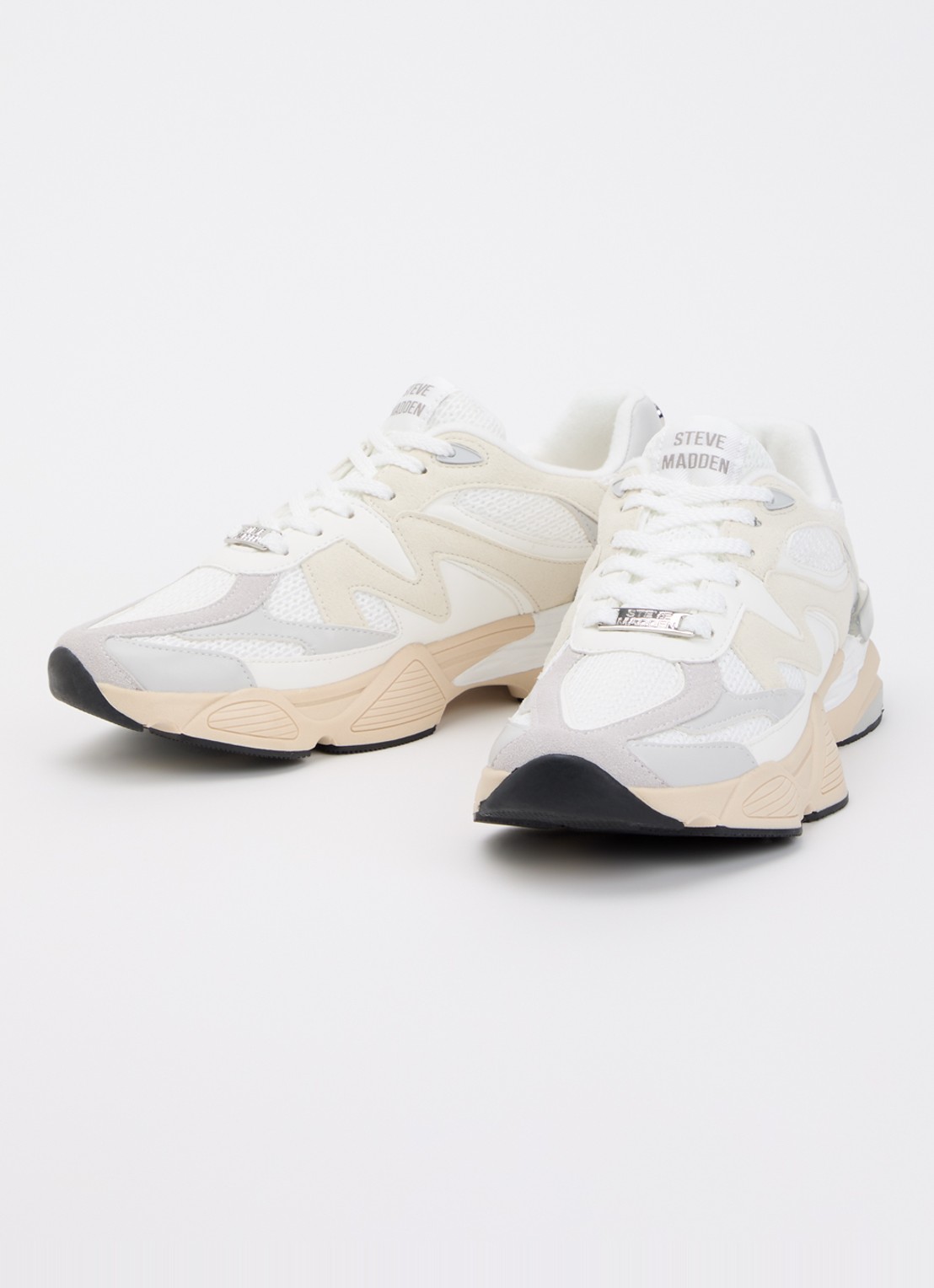 Steve Madden Speeder sneaker met mesh details - detail 3 wit