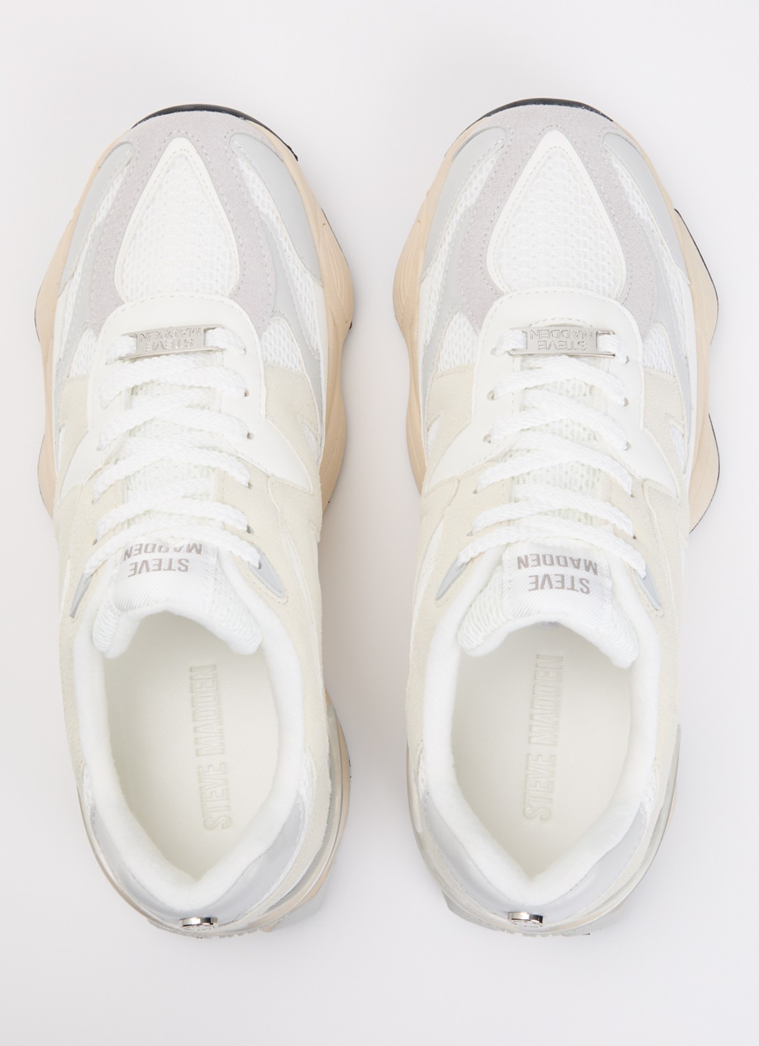 Steve Madden Speeder sneaker met mesh details - detail 4 wit