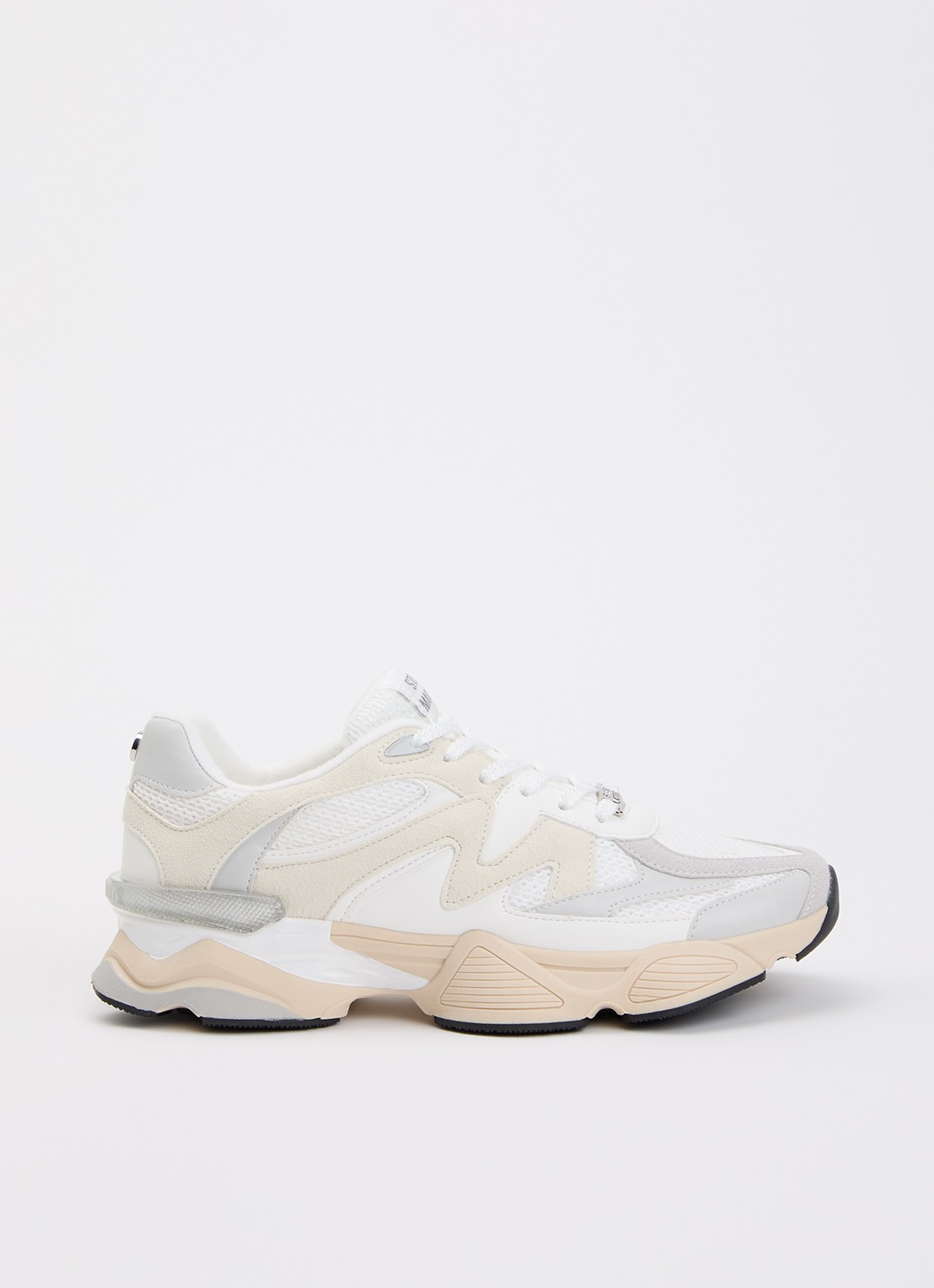 Steve Madden Speeder sneaker met mesh details - voorkant 2 wit