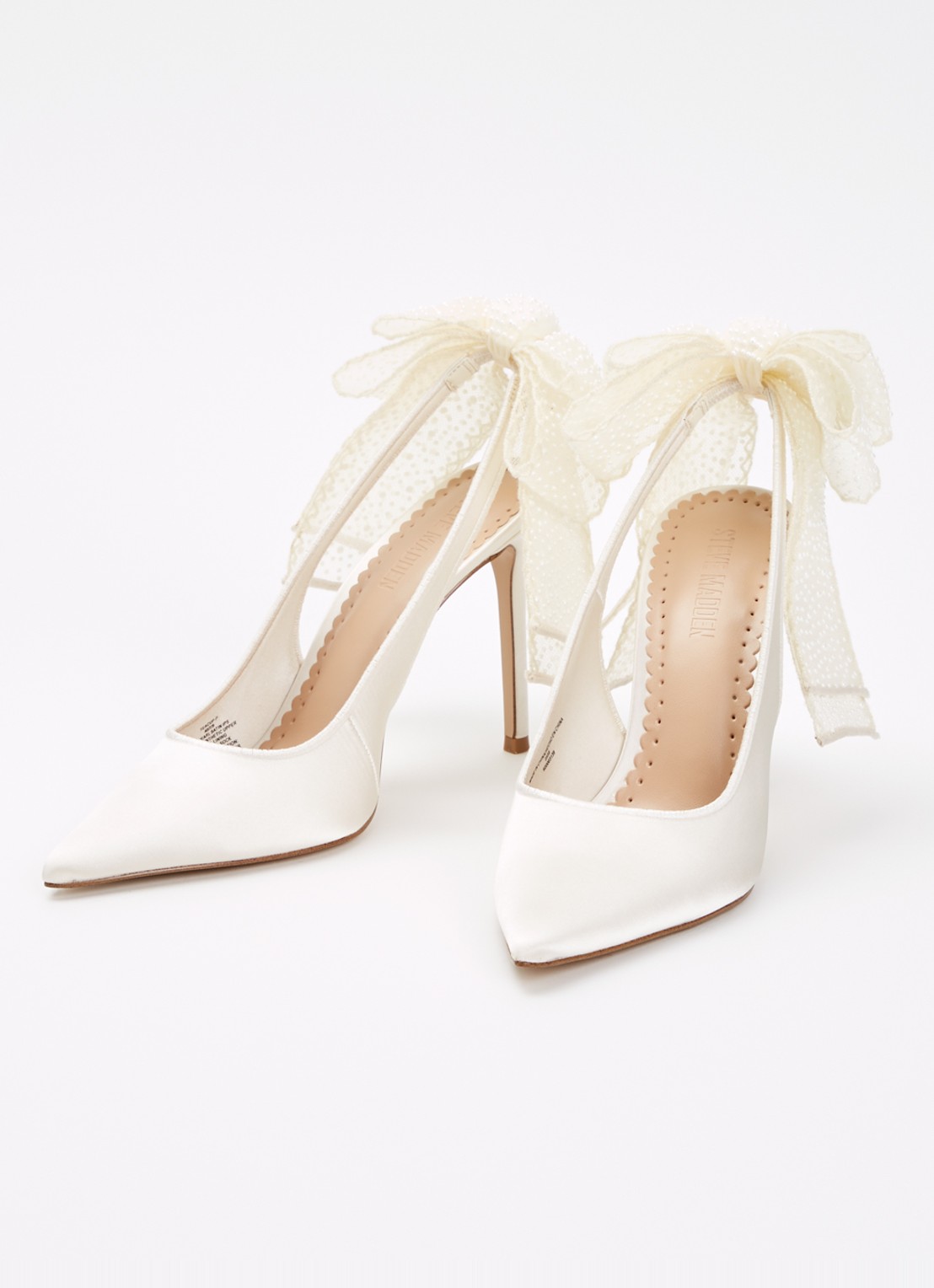 Steve Madden Teacup-P slingback van satijn met strikdetail - detail 4 ivoor