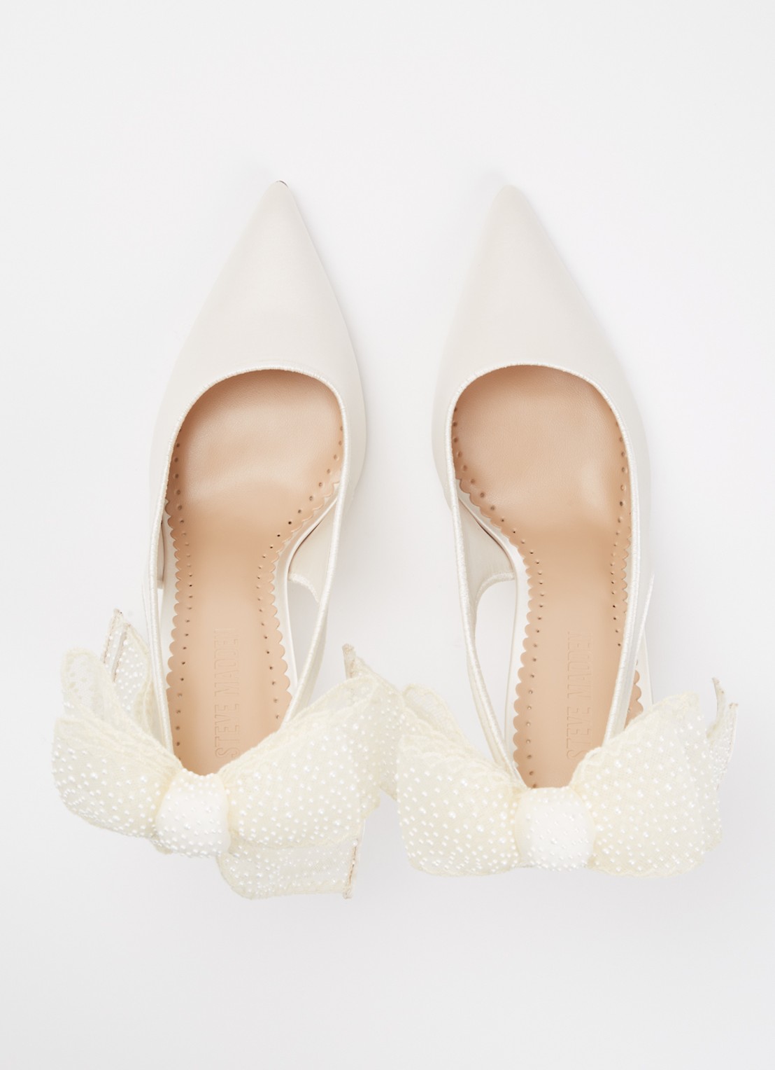 Steve Madden Teacup-P slingback van satijn met strikdetail - detail 5 ivoor
