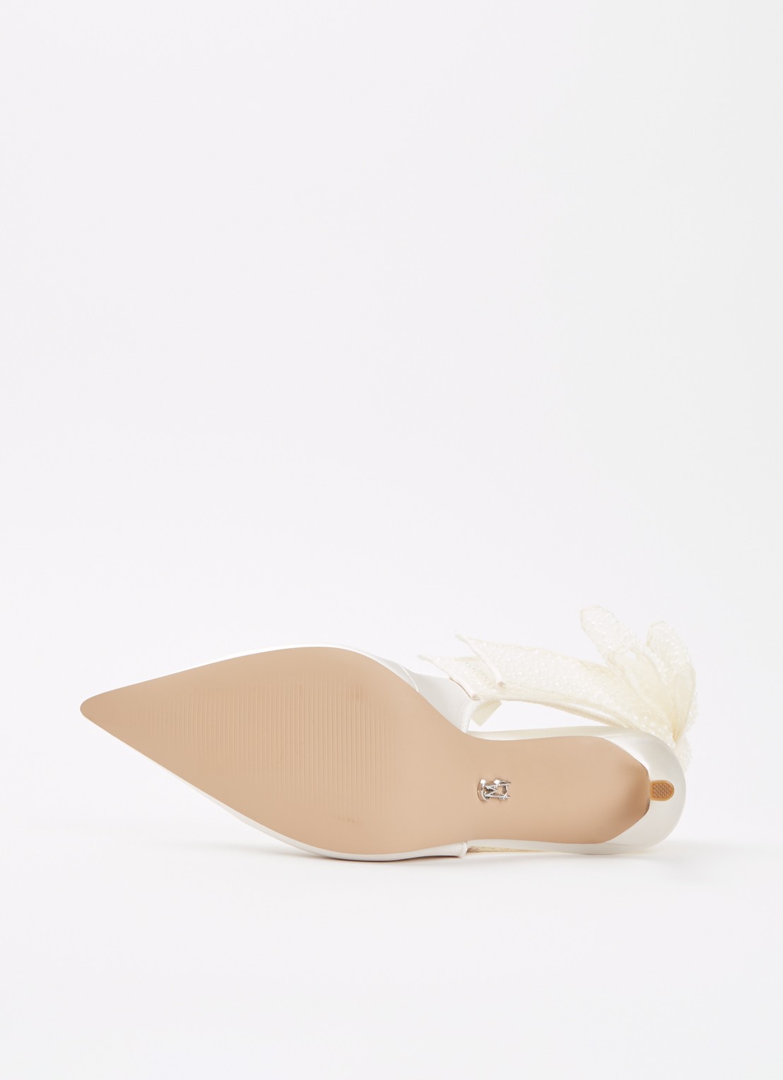 Steve Madden Teacup-P slingback van satijn met strikdetail - detail 6 ivoor