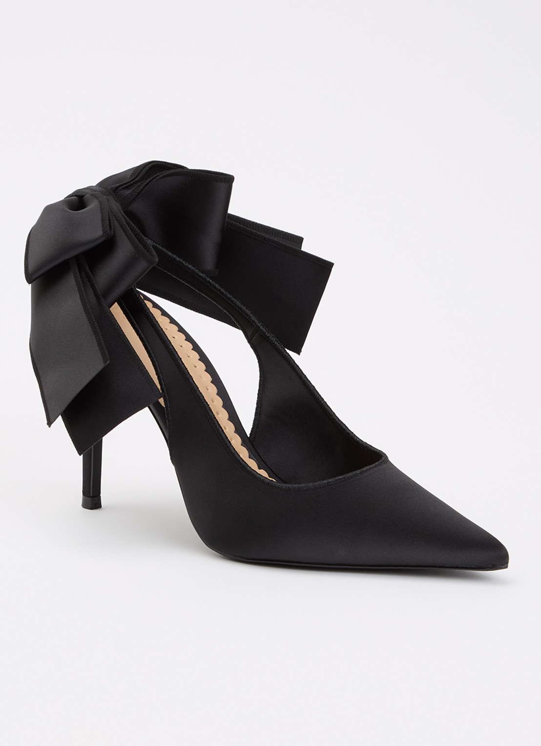 Steve Madden Teacup slingback met strikdetail - voorkant zwart