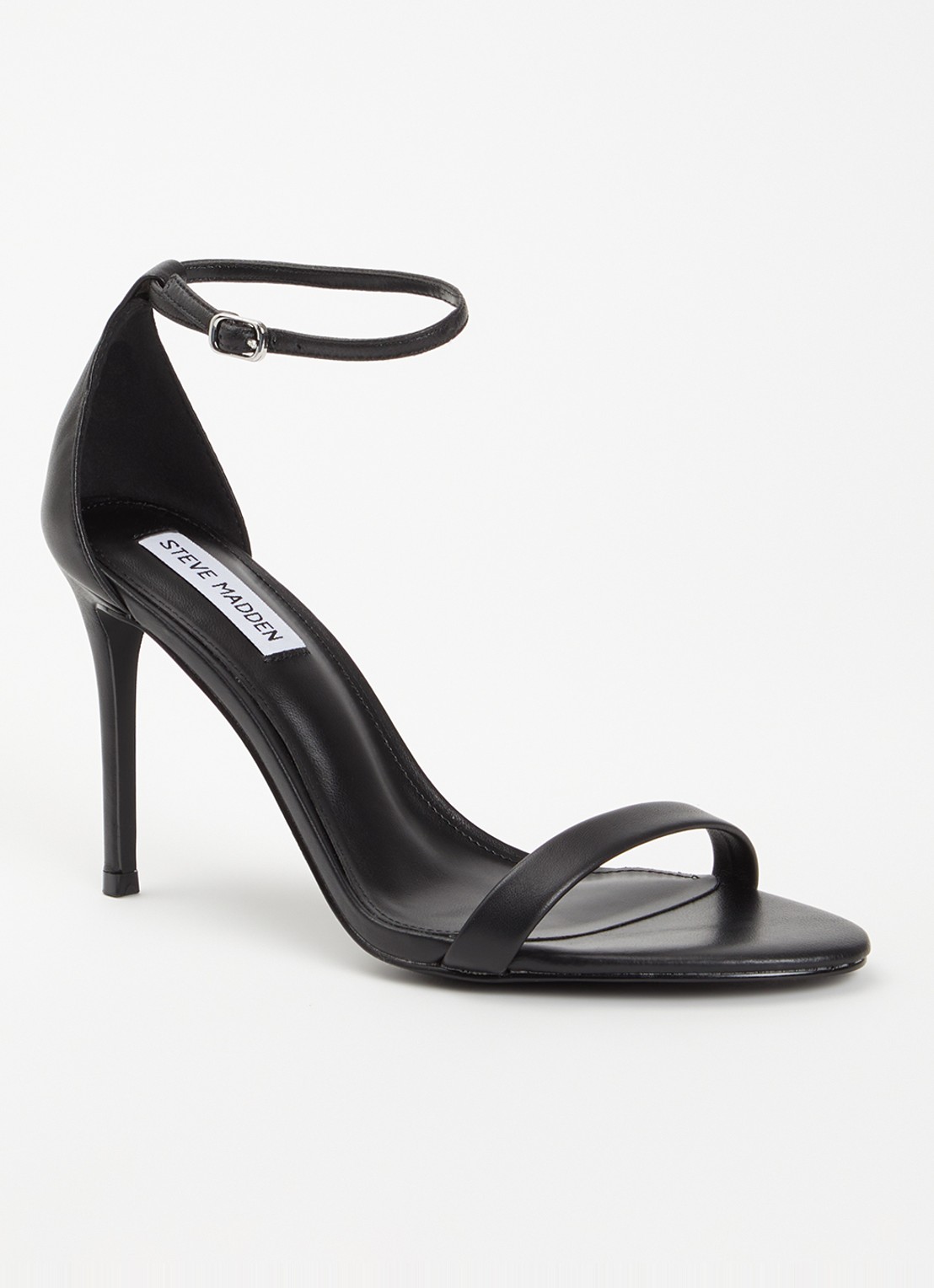 Steve Madden Tecy sandalette van leer - voorkant 10 zwart