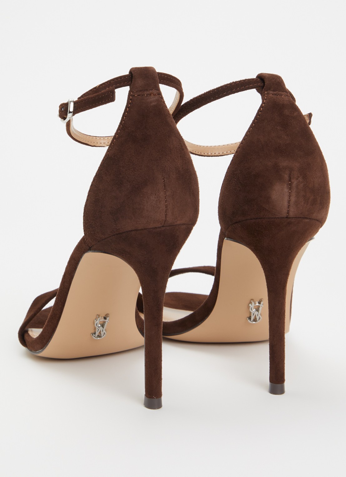 Steve Madden Tecy sandalette van leer - achterkant 2 donkerbruin