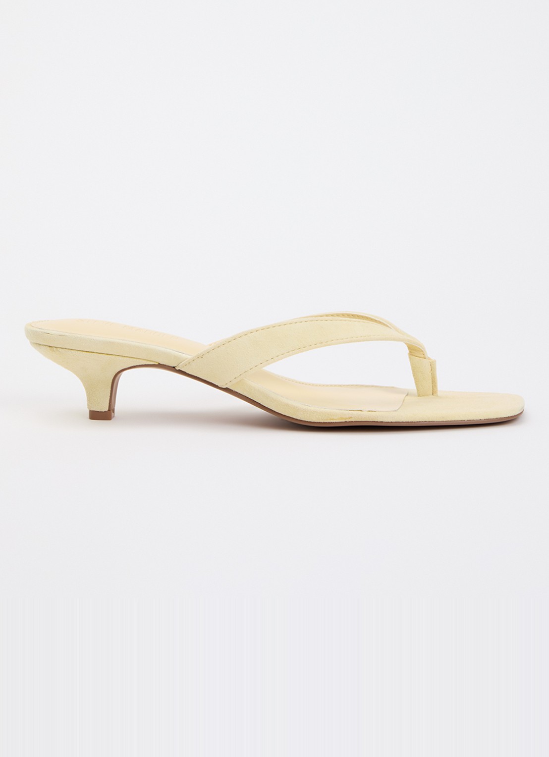 Steve Madden Tracie sandalette van suède - voorkant lichtgeel