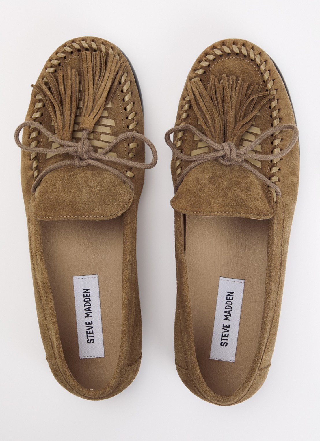 Steve Madden Yaira mocassin van suède met franjes - detail 3 lichtbruin