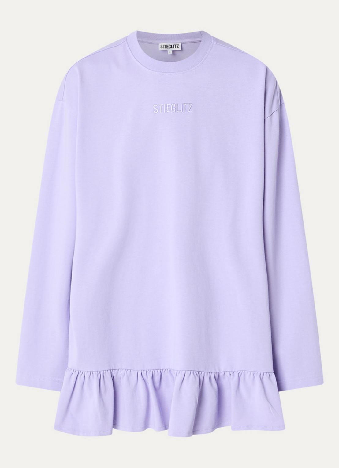 Stieglitz Brisa longsleeve met logo en volant - voorkant 3 paars