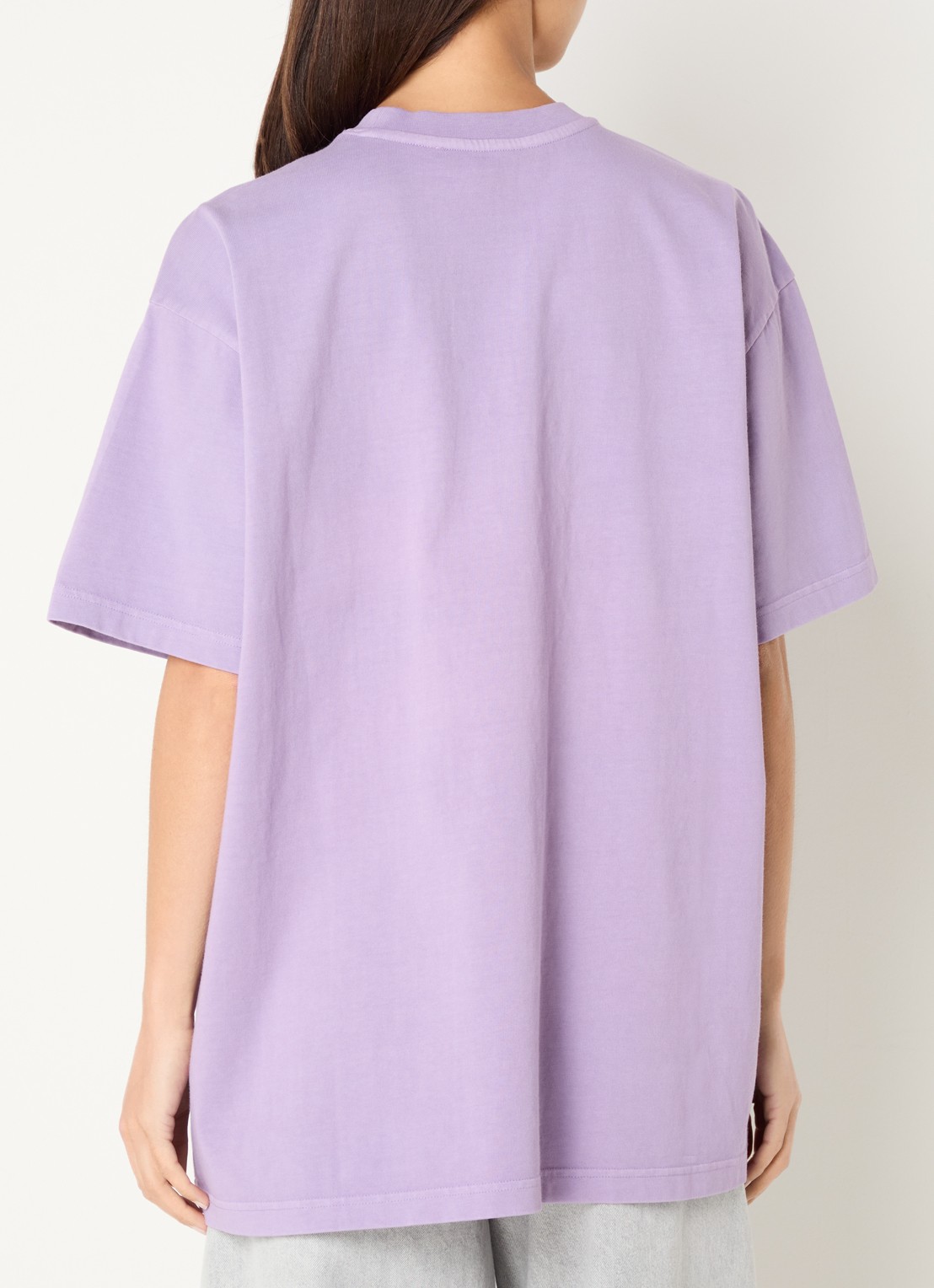Stieglitz Claudia oversized T-shirt met logoprint - achterkant 3 paars