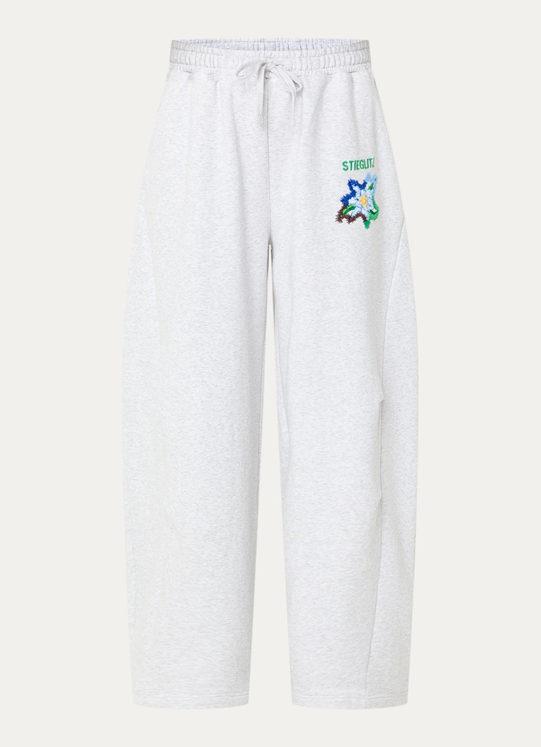 Stieglitz Eliza high waist balloon fit joggingsbroek met steekzakken - voorkant 3 grijs