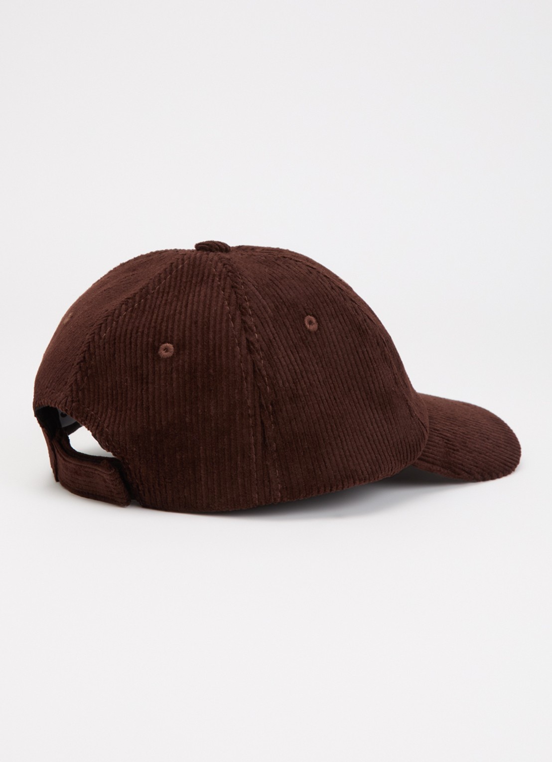 Stieglitz Francisco pet van corduroy met logoborduring - detail chocoladebruin