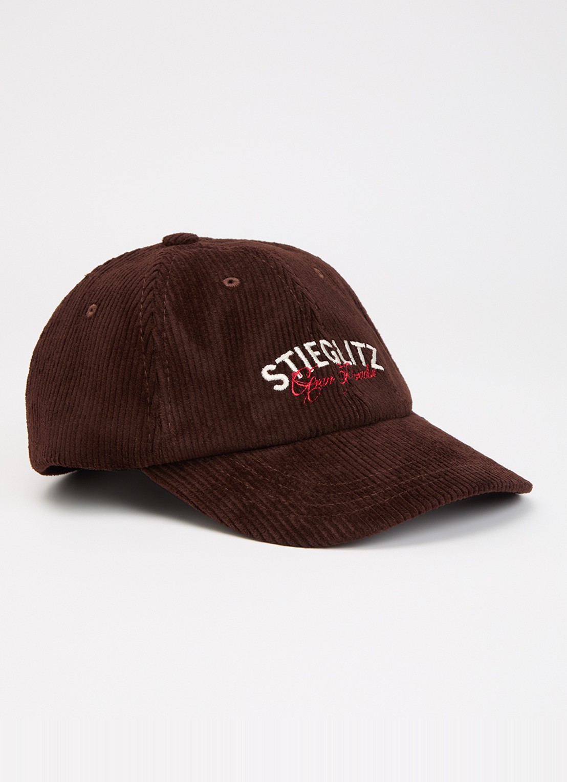 Stieglitz Francisco pet van corduroy met logoborduring - voorkant 2 chocoladebruin