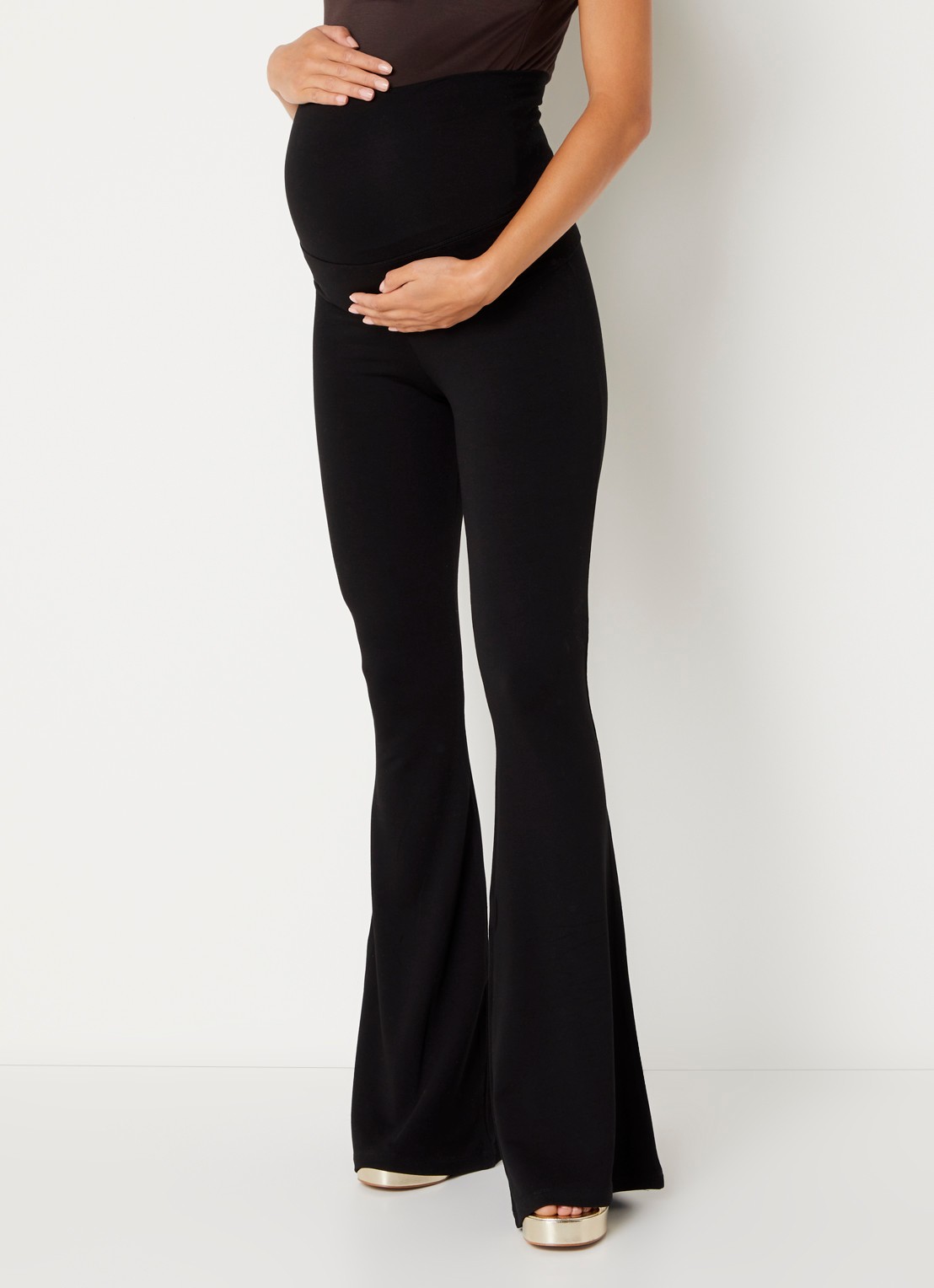 Stieglitz High waist flared broek met stretch - detail 2 zwart