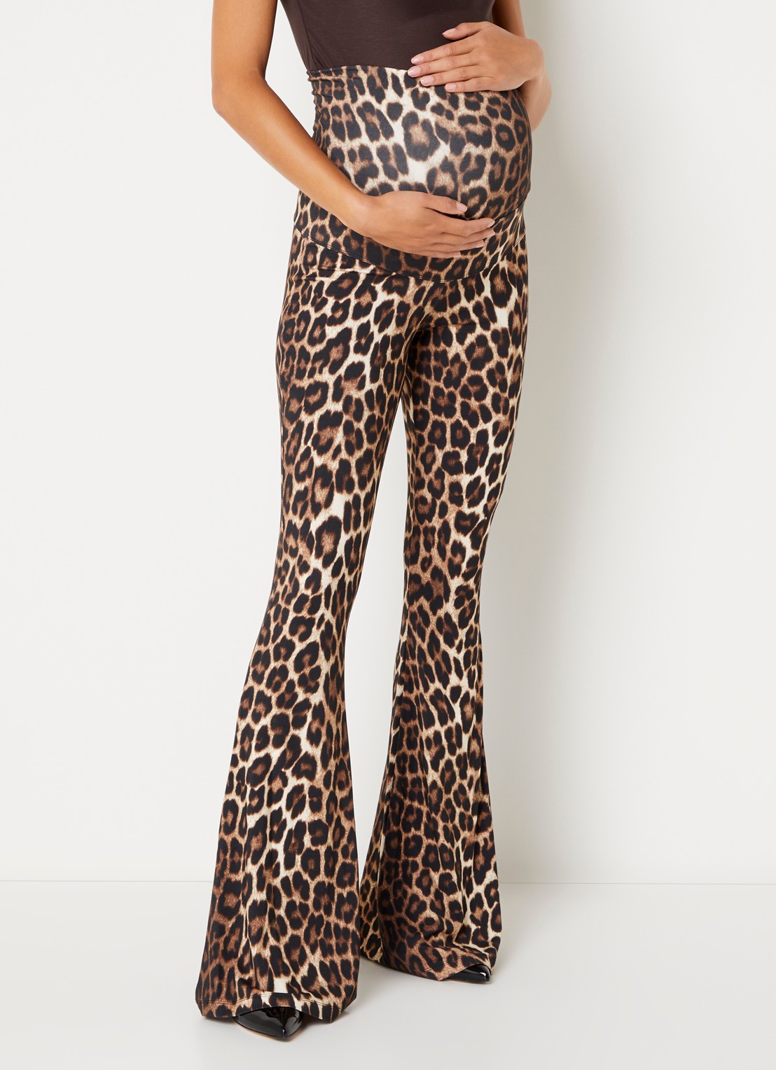 Stieglitz High waist flared fit legging met dierenprint - detail 4 donkerbruin