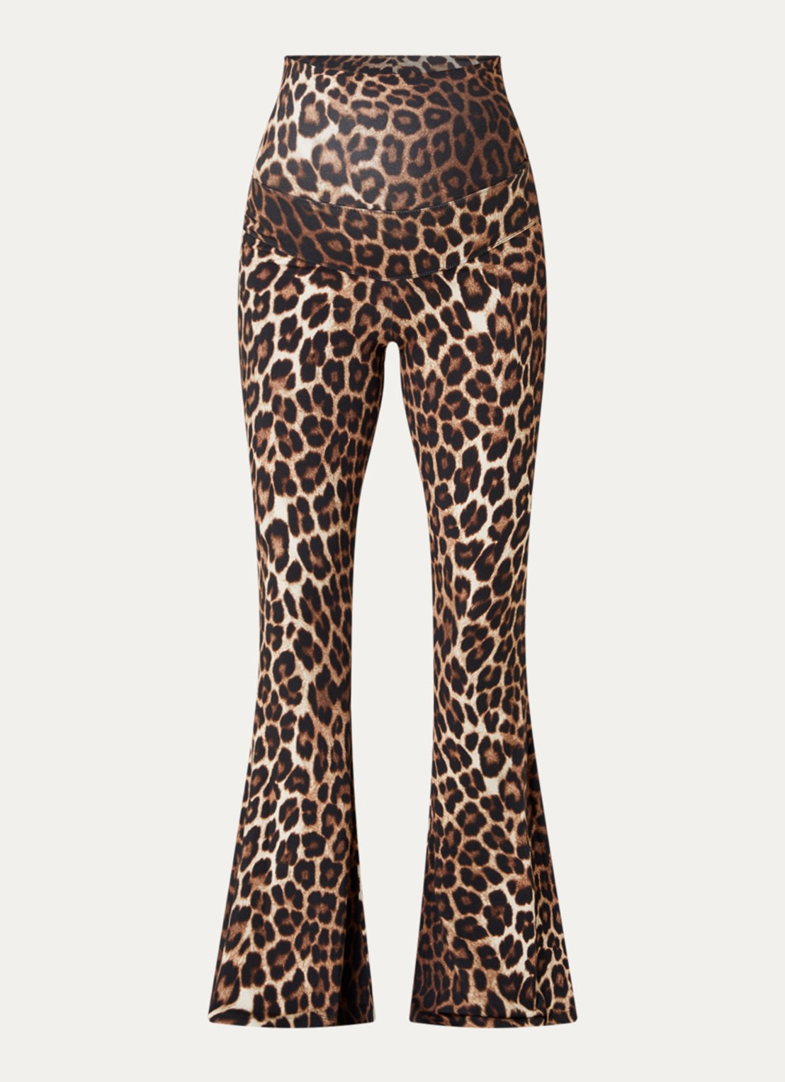 Stieglitz High waist flared fit legging met dierenprint - voorkant donkerbruin