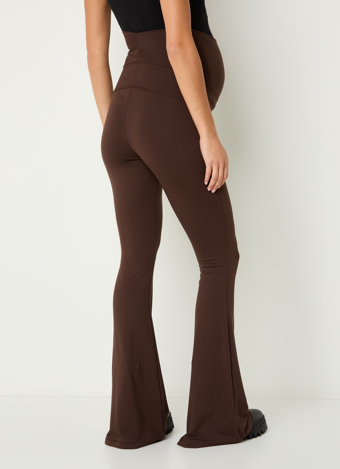 Stieglitz High waist flared fit zwangerschapsbroek - achterkant 3 bruin