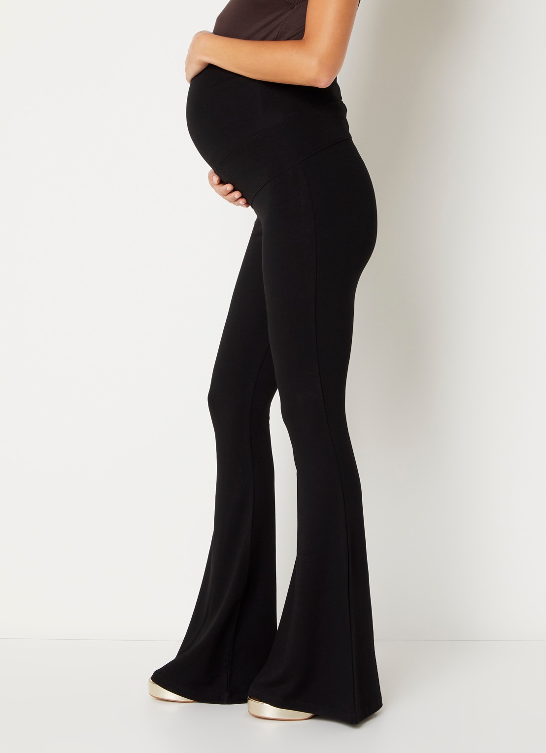 Stieglitz High waist flared zwangerschapsbroek met stretch - detail 2 zwart