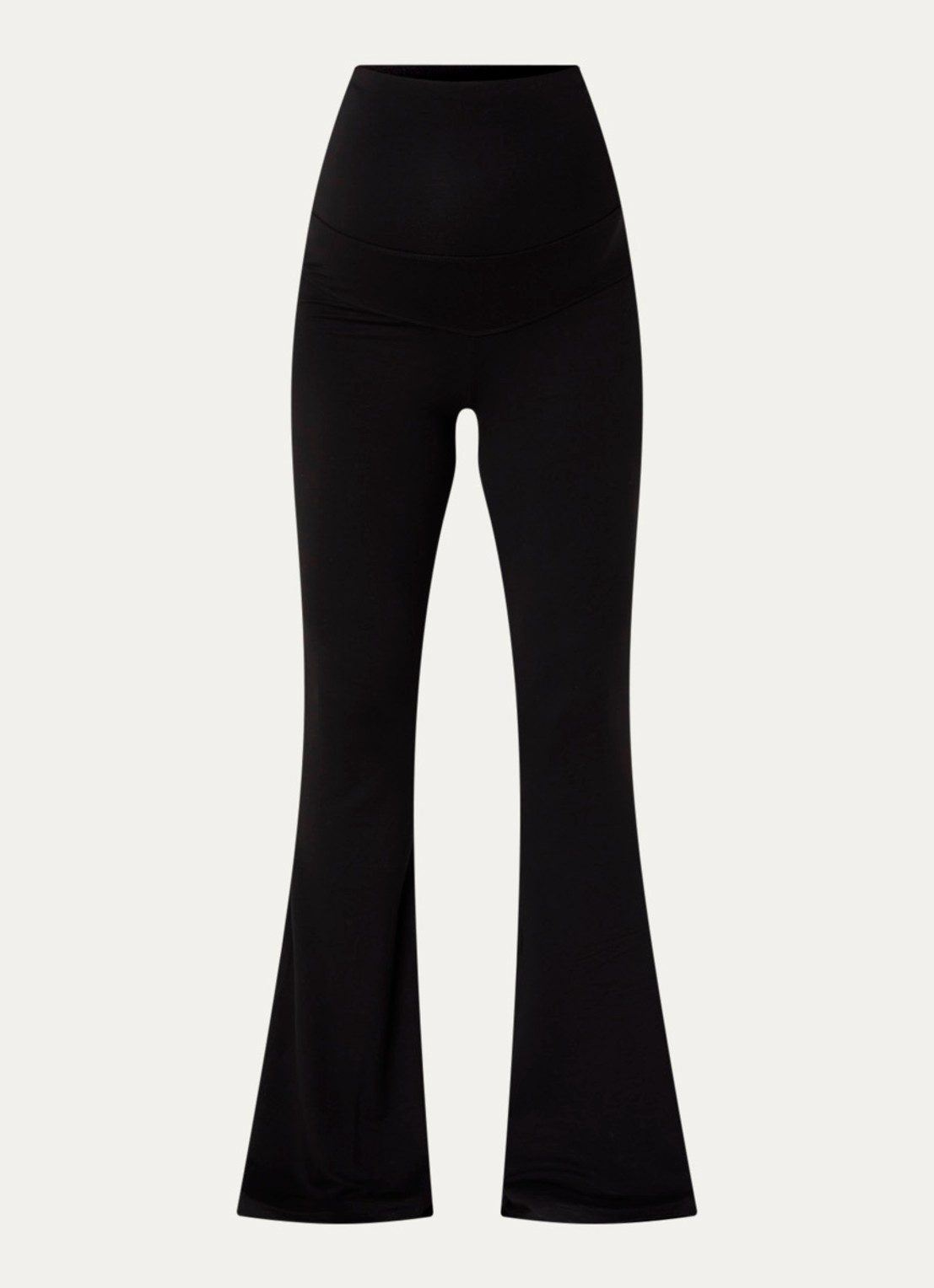 Stieglitz High waist flared zwangerschapsbroek met stretch - voorkant 4 zwart