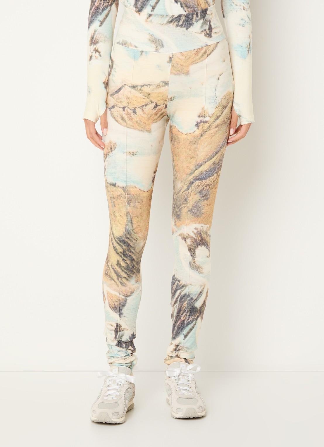 Stieglitz High waist skinny fit legging met print - detail 4 lindegroen