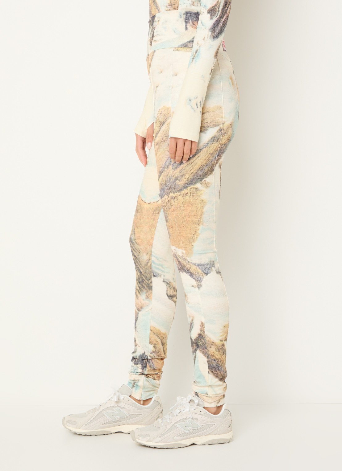 Stieglitz High waist skinny fit legging met print - detail 5 lindegroen