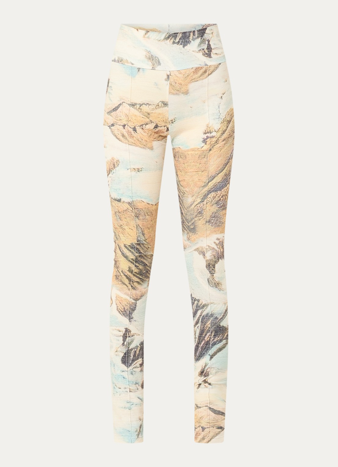 Stieglitz High waist skinny fit legging met print - voorkant 2 lindegroen