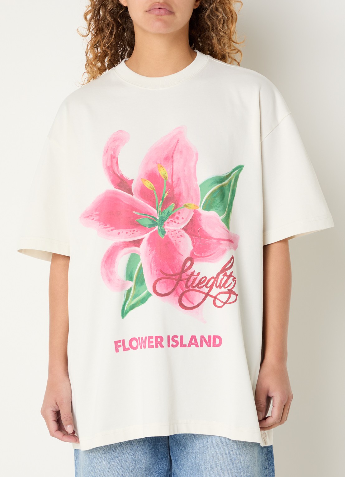Stieglitz Kaella oversized  T-shirt met print - detail 2 blauw