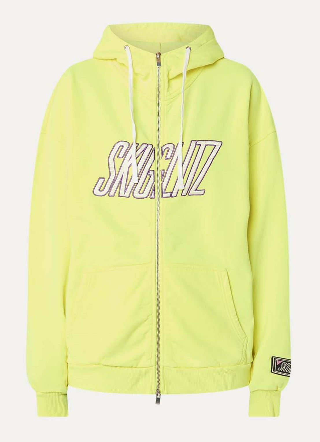 Stieglitz Lena sweatvest met logoborduring - voorkant 4 geel