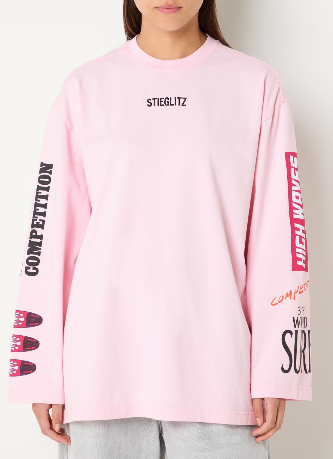 Stieglitz Monica longsleeve met logo- en backprint - achterkant 2 geel