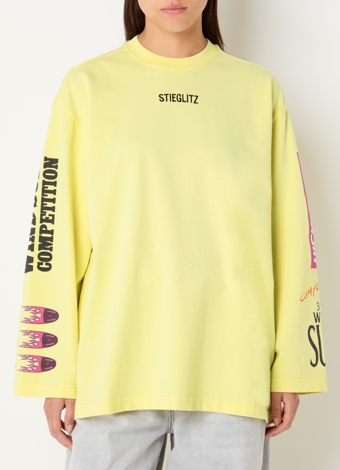 Stieglitz Monica longsleeve met logo- en backprint - achterkant 4 roze