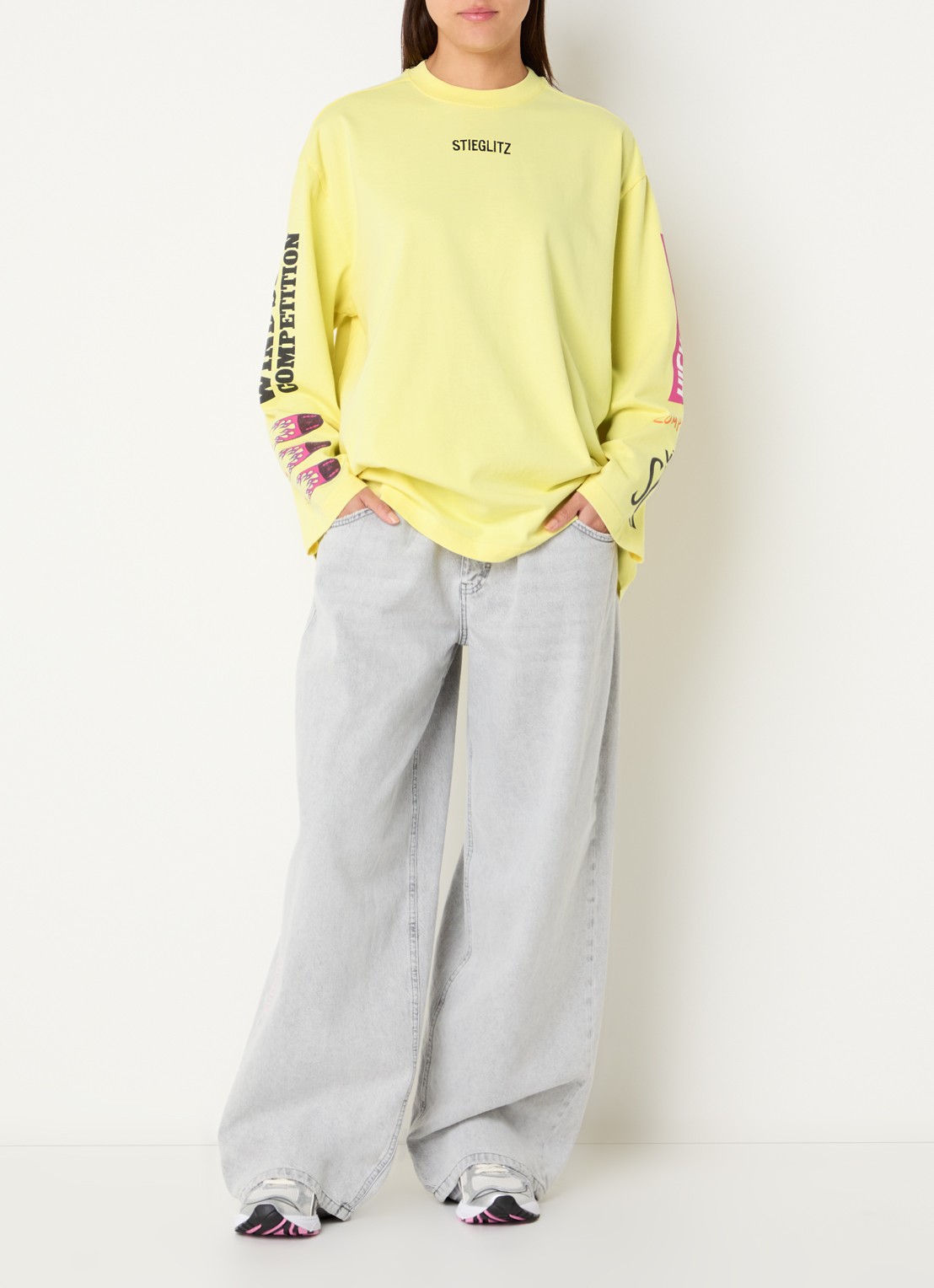 Stieglitz Monica longsleeve met logo- en backprint - voorkant 3 roze