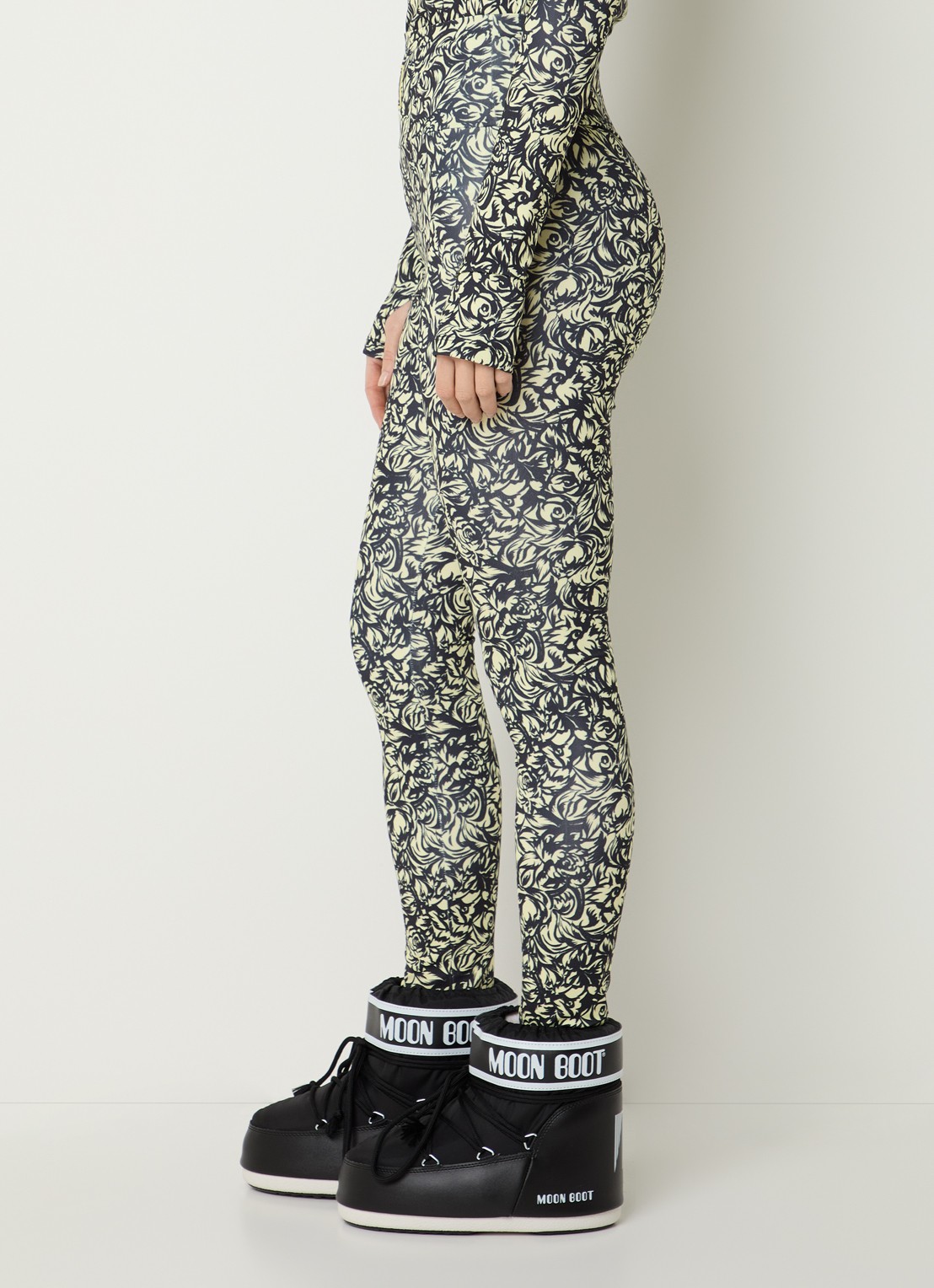 Stieglitz Noor high waist legging met print - detail 3 geel