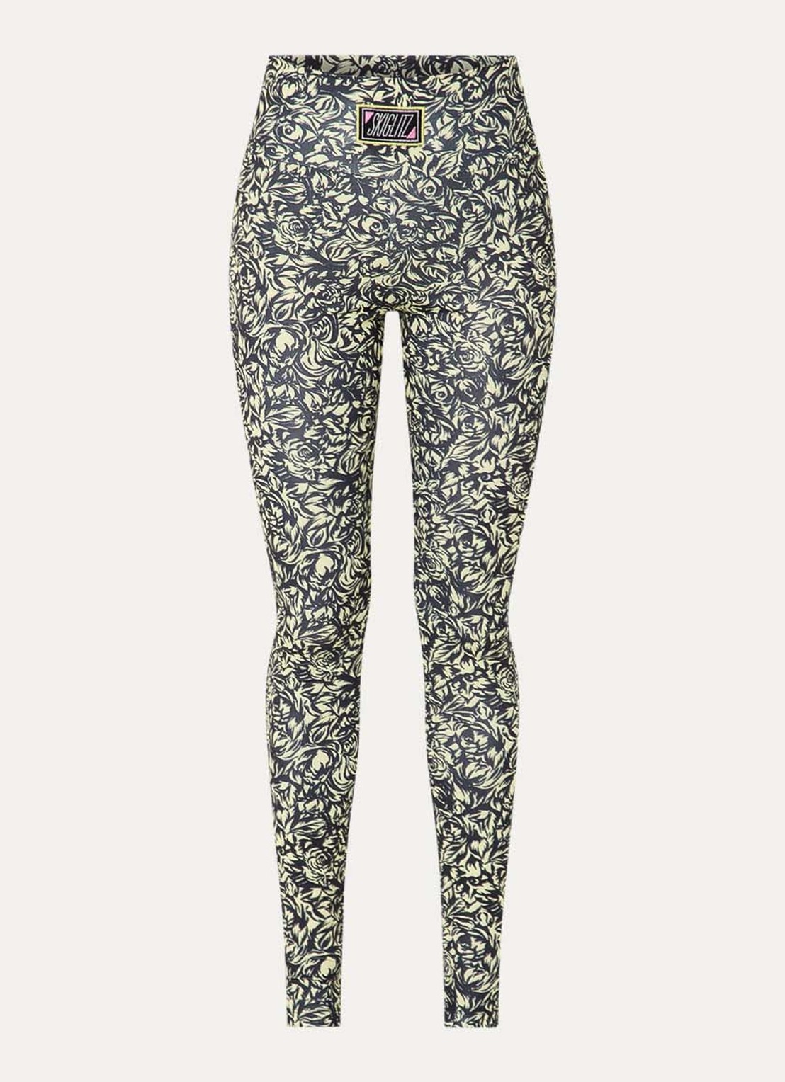 Stieglitz Noor high waist legging met print - voorkant 4 geel