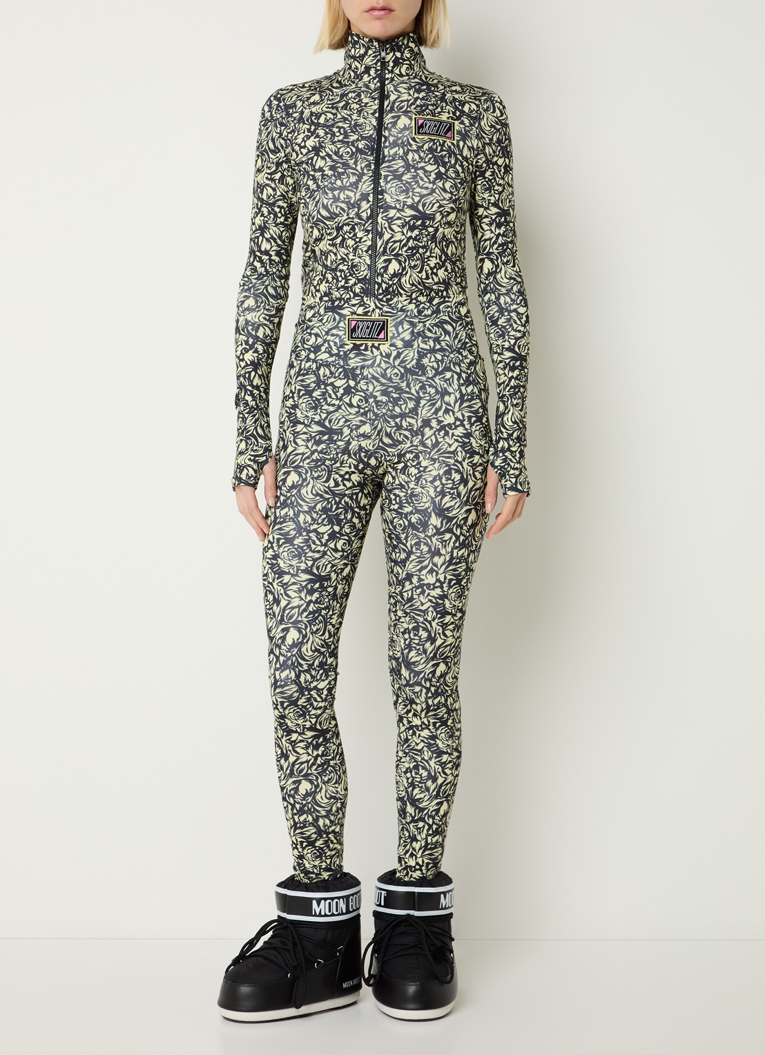 Stieglitz Noor high waist legging met print - voorkant 5 geel