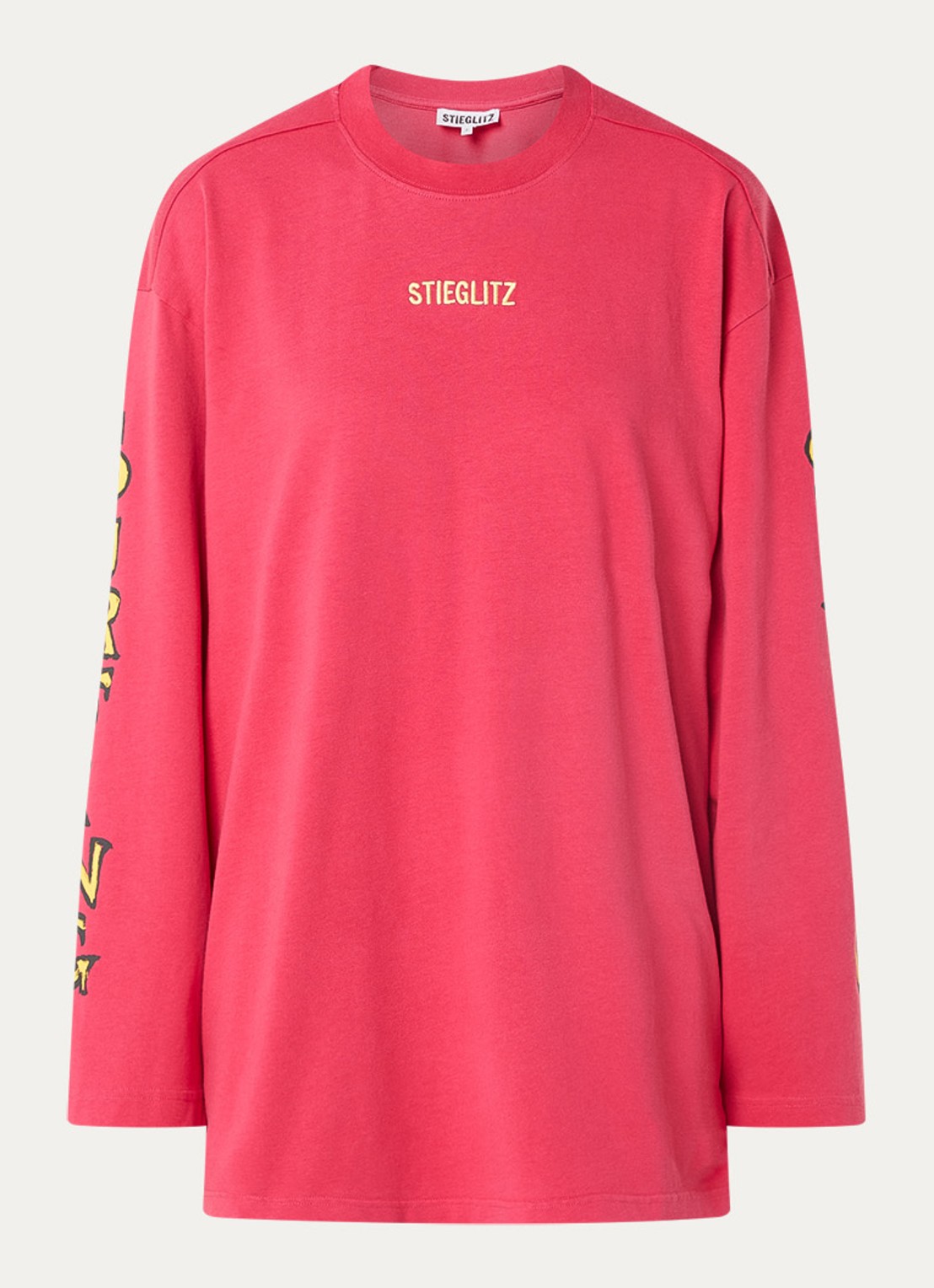 Stieglitz Safira longsleeve met logo- en backprint - voorkant 3 rood