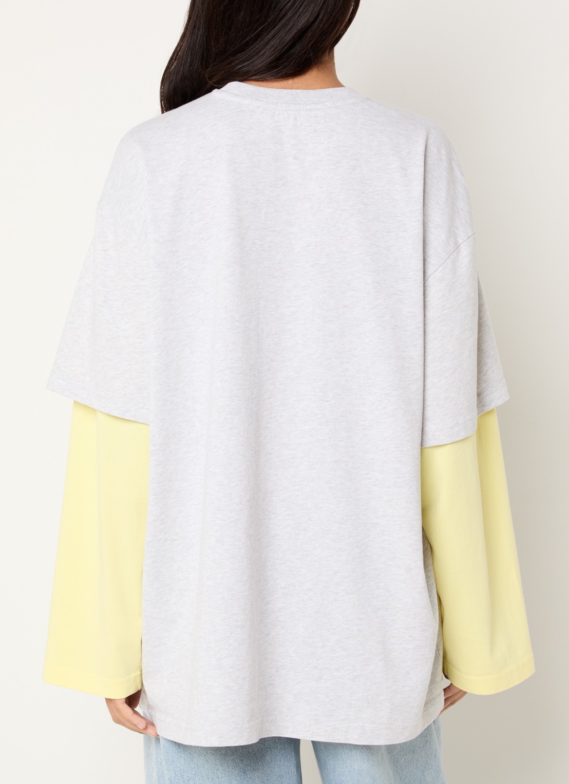 Stieglitz Stan longsleeve met logo - achterkant 4 geel